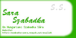 sara szabadka business card